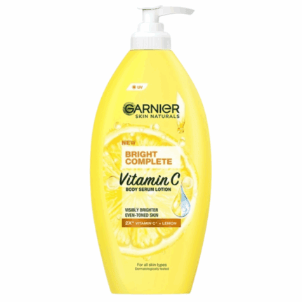 Garnier Bright Complete Vitamin C Body Serum Lotion yellow bottle, 400ml