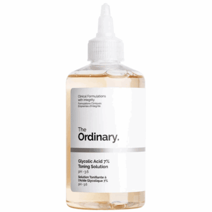 The Ordinary Glycolic Acid 7% Toning Solution 240ml clear bottle with white label and pointed applicator cap