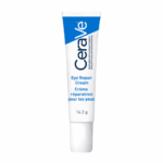 CeraVe Eye Repair Cream tube 14.2g with blue and white design, developed with dermatologists to hydrate and brighten the under-eye area while reducing puffiness and dark circles.