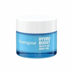 Neutrogena Hydro Boost Water Gel in a transparent blue jar with a white lid. The sleek design highlights its lightweight aqua-gel formula that deeply hydrates and refreshes skin for a smooth, plump finish.