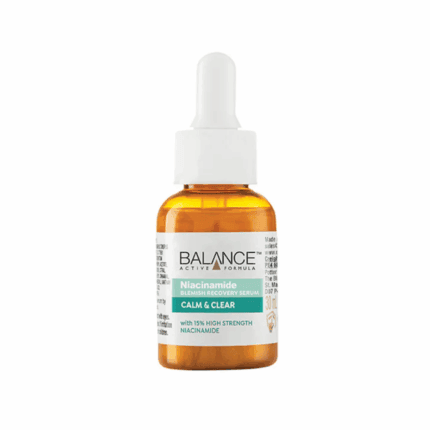 Balance Active Formula Niacinamide blemish recovery serum with 15 percent high strength niacinamide bottle