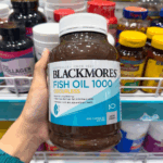 Front view of Blackmores Fish Oil 1000 odourless bottle with 400 capsules