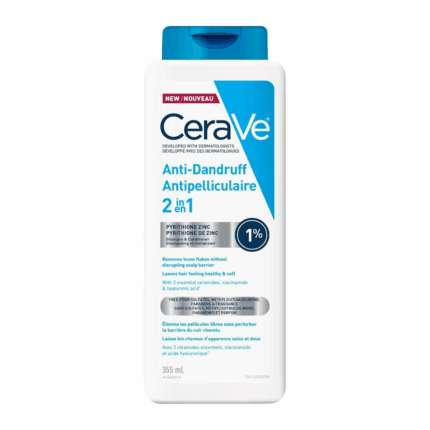 CeraVe 2-in-1 anti-dandruff hydrating shampoo and conditioner 355ml with pyrithione zinc for dry, flaky scalp in Sri Lanka