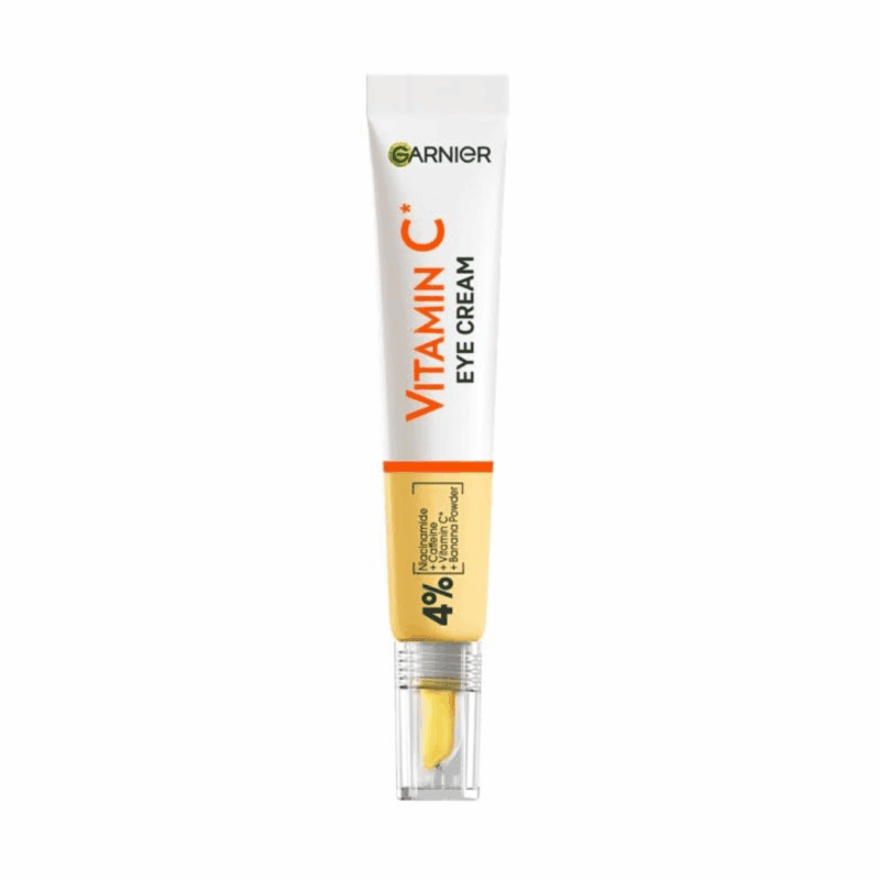 Garnier SkinActive Vitamin C brightening eye cream tube with 4 percent vitamin C formula