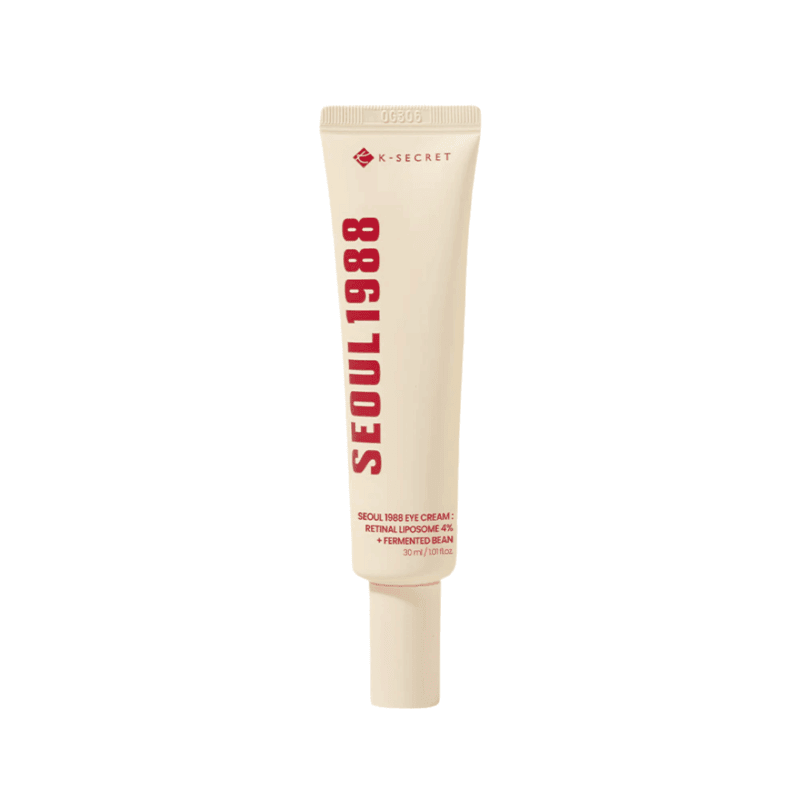 K-Secret Seoul 1988 eye cream with retinal liposome 4 percent and fermented bean 30ml tube front view