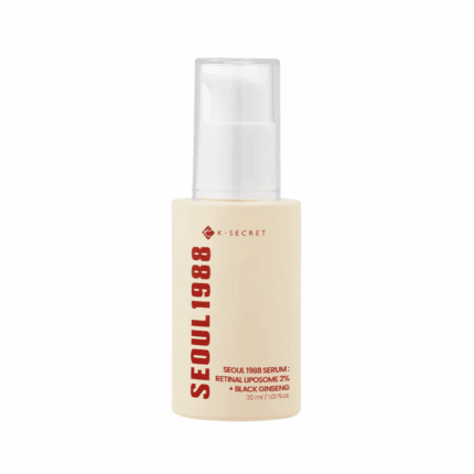 K Secret Seoul 1988 serum with retinal liposome 2 percent and black ginseng front view bottle