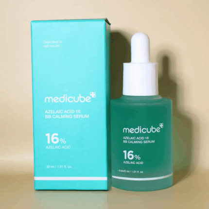 Medicube Azelaic Acid 16 BB Calming Serum bottle displayed with original box packaging