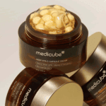 Open Medicube Deep Vita C Capsule Cream showing vitamin C capsules suspended in gel cream