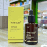 Medicube Glutathione Glow Serum bottle and box displayed on store counter