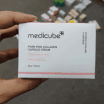 Medicube PDRN Pink Collagen Capsule Cream original box with sodium DNA and niacinamide details