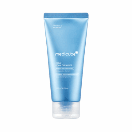 Medicube Zero Foam Cleanser tube showing blue packaging with gentle foaming face cleanser label