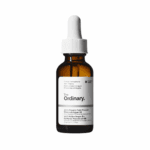 The Ordinary 100% Organic Cold-Pressed Moroccan Argan Oil in amber glass dropper bottle on white background