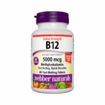 Webber Naturals Extra Strength Vitamin B12 5000 mcg methylcobalamin fast melting tablets bottle front view