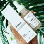 The Ordinary Alpha Arbutin 2% serum for dark spots and pigmentation held in hand as part of brightening skincare routine in Sri Lanka