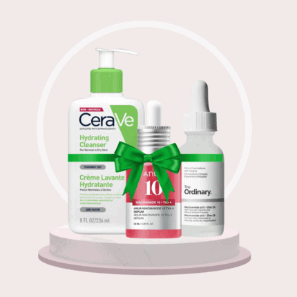 Brightening skincare bundle for dark spots featuring CeraVe Hydrating Cleanser, The Ordinary Alpha Arbutin, and Anua Niacinamide TXA serum in Sri Lanka