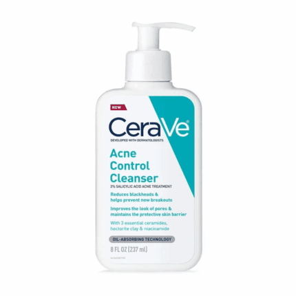 CeraVe Acne Control Cleanser 237ml bottle front packaging with pump dispenser