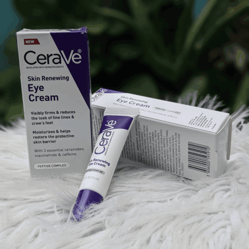 CeraVe Skin Renewing Eye Cream 15ml tube with box packaging, peptide complex under eye cream for fine lines and crow’s feet available in Sri Lanka