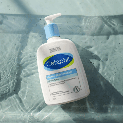 Cetaphil Gentle Skin Cleanser for sensitive skin 500ml bottle placed on water surface in Sri Lanka