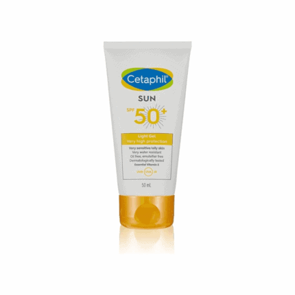 Cetaphil Sun SPF 50+ Light Gel 50ml sunscreen tube for sensitive skin – high protection facial sunblock available in Sri Lanka