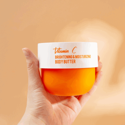 Dr Rashel vitamin C brightening and moisturizing body butter jar held in hand in Sri Lanka