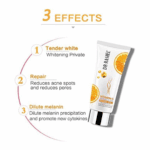 Dr Rashel Vitamin C Private Part Whitening Cream 80g showing three effects chart, vitamin C whitening cream for intimate areas with brightening and skin repair benefits available in Sri Lanka
