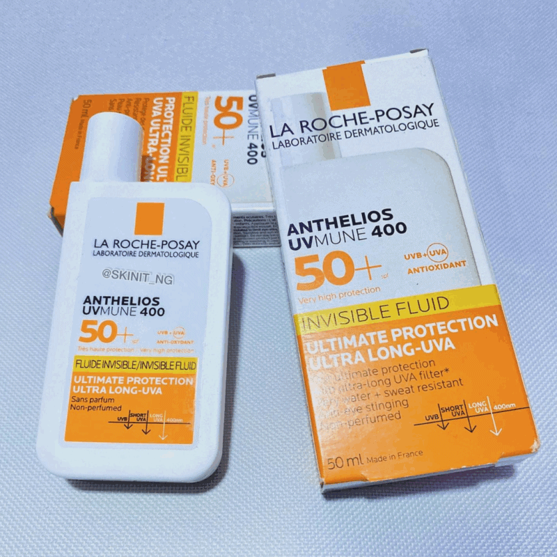 La Roche-Posay Anthelios UVMune 400 Invisible Fluid SPF50+ sunscreen bottle with original box packaging