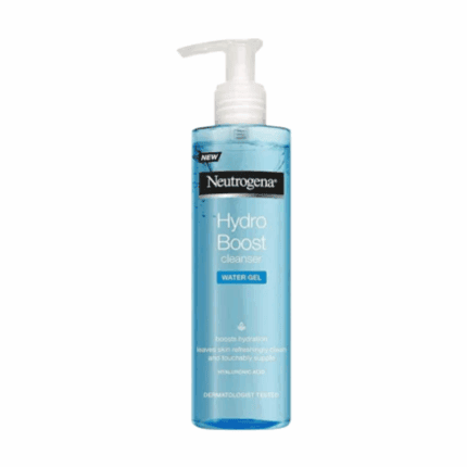 Neutrogena Hydro Boost Water Gel Cleanser 200ml pump bottle with hyaluronic acid hydrating facial cleanser on white background Sri Lanka