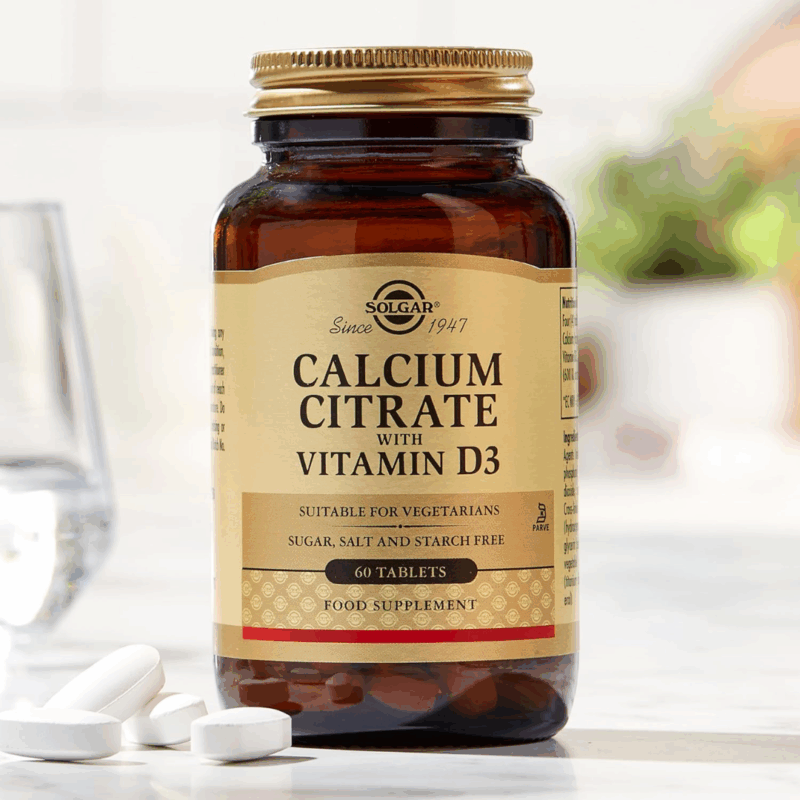 Solgar Calcium Citrate with Vitamin D3 Tablets Bottle Display